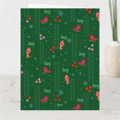 Joy vogels Kerst groen Kaart (Achterkant)