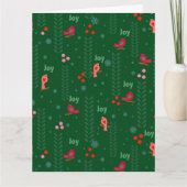 Joy vogels Kerst groen Kaart (Voorkant)