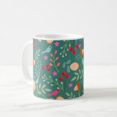 Joy vogels Kerst groen Koffiemok (Voorkant links)