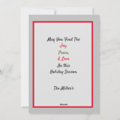 Joy! Vrede en liefde Feestdagenkaart (Achterkant)