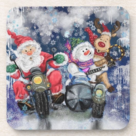 Joy - Vrolijk kerstfeest Bier Onderzetter (Voorkant)