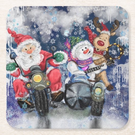 Joy - Vrolijk kerstfeest Kartonnen Onderzetters (Voorkant)