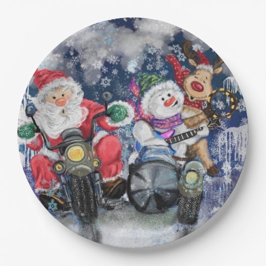 Joy - Vrolijk kerstfeest Papieren Bordje (Voorkant)