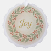 “Joy” Watercolor Christmas Ornament (Achterkant)