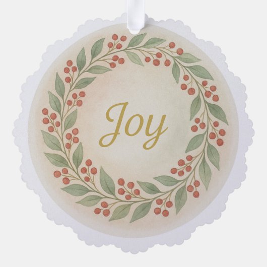 “Joy” Watercolor Christmas Ornament (Achterkant)