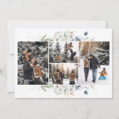 Joy Watercolor Krans Cirkel Foto Feestdagenkaart (Achterkant)