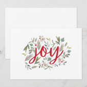 Joy Waterverf Bloemen Rood Script Vakantie Kaart (Voorkant / Achterkant)