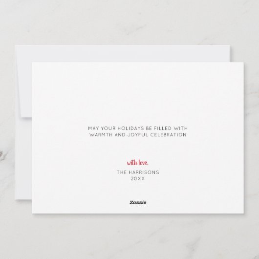 Joy Waterverf Bloemen Rood Script Vakantie Kaart (Achterkant)