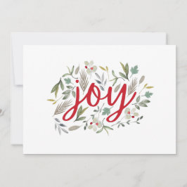 Joy Waterverf Bloemen Rood Script Vakantie Kaart