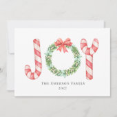Joy Waterverf Candy Canes en Wreath Greenery (Voorkant)