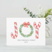 Joy Waterverf Candy Canes en Wreath Greenery (Staand voorkant)