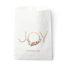 Joy Waterverf Floral met Gold | Kerstmis