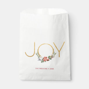 Joy Waterverf Floral met Gold Kerstmis Bedankzakje