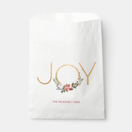 Joy Waterverf Floral met Gold | Kerstmis Bedankzakje (Voorkant)