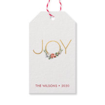 Joy Waterverf Floral met Gold | Kerstmis