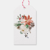 Joy Waterverf Floral met Gold | Kerstmis Cadeaulabel (Achterkant)