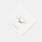 Joy Waterverf Floral met Gold | Kerstmis Servet (Hoek)