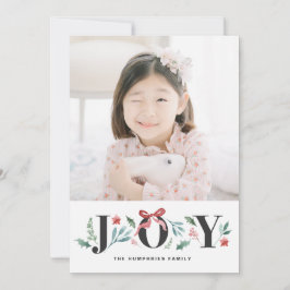 JOY Waterverf Holiday Foliage and Flowers Foto Feestdagenkaart