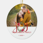 JOY Waterverf Kerst Krans Foto Keramisch Ornament (Links)