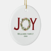 Joy Waterverf Kerstmis — Familienaam Keramisch Ornament (Rechts)