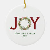 Joy Waterverf Kerstmis — Familienaam Keramisch Ornament (Voorkant)