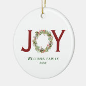 Joy Waterverf Kerstmis — Familienaam Keramisch Ornament (Links)