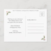 JOY Waterverf kerstmis met aangepast fotogoud Feestdagenkaart (Achterkant)