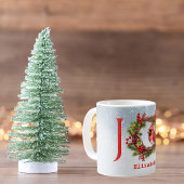 Joy Waterverf krans + rode kardinaal | Naam Koffiemok