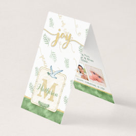 JOY Waterverf Monogram Folded Photo Gift Labels Kaart