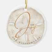 Joy Waterverf Ocean Sand Dollar Seashell Foto Keramisch Ornament (Voorkant)