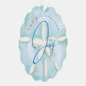 Joy Waterverf Ocean Sand Dollar Seashell Foto Ornament Kaart (Rechts)