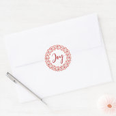 Joy Waterverf Rosehips Wreath Kerstmis Ronde Sticker (Envelop)