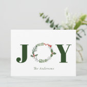 Joy Waterverf Wreate Kerstfeestdag Feestdagenkaart (Staand voorkant)