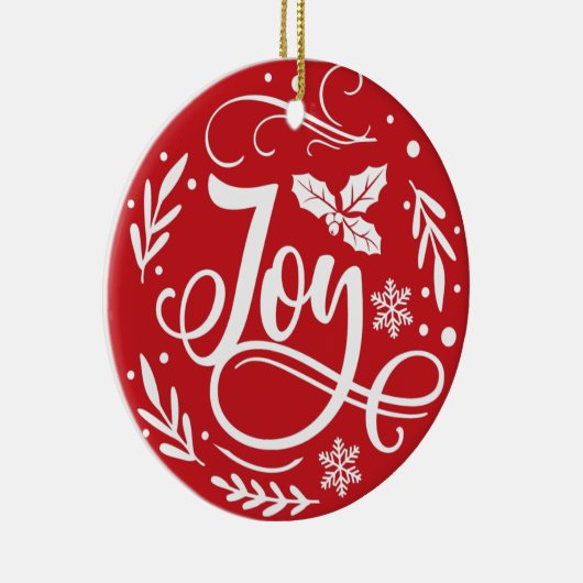JOY | Wens je een heel prettig kerstfeest Keramisch Ornament (Rechts)