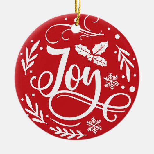 JOY | Wens je een heel prettig kerstfeest Keramisch Ornament (Voorkant)