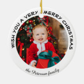 JOY | Wens je een heel prettig kerstfeest Keramisch Ornament (Achterkant)