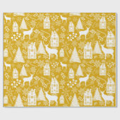 Joy White Gold Kerstmis  Cadeaupapier (Vlak)