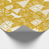 Joy White Gold Kerstmis  Cadeaupapier (Hoek)