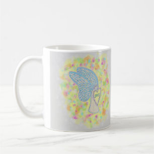 Joy White Guardian Angel Art Coffee Cups of Mokken