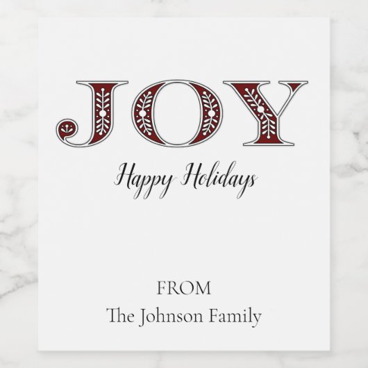 JOY-wijnlabels Wijn Etiket (Enkel label)