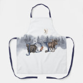 Joy Winter Bos Bos Dieren Vakantie Schort (Voorkant)