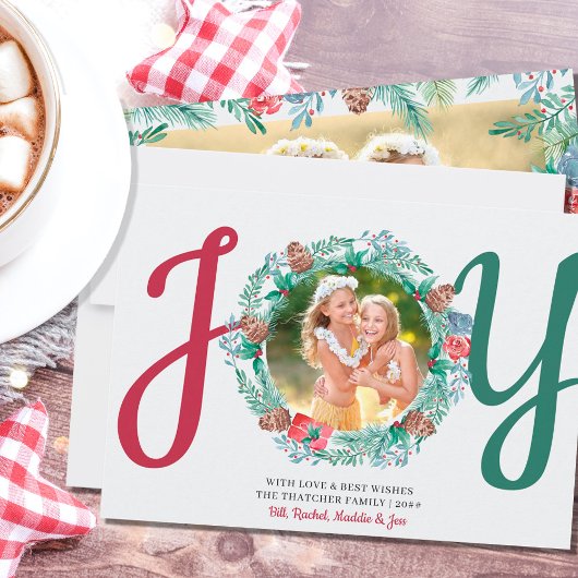 JOY Winter Foliage 2 Foto Waterverf Feestdagenkaart