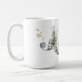 Joy Winter Forest Lettering Gold Snowflakes Koffiemok (Links)