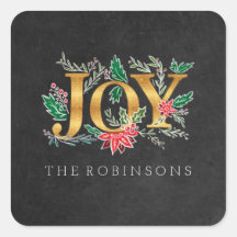 Joy Winter Kerst Foliage Sticker