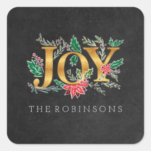 Joy Winter Kerst Foliage Sticker