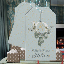 Joy Winter Woodland Forest Lettering Gold Snow