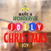 JOY Wonderful Jolly-kerstsierenboom Raamsticker (Vel 2)