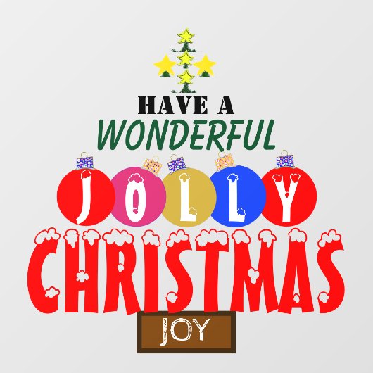 JOY Wonderful Jolly-kerstsierenboom Raamsticker (Vel)