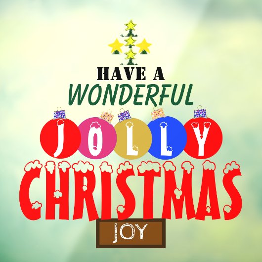 JOY Wonderful Jolly-kerstsierenboom Raamsticker (Vel 3)
