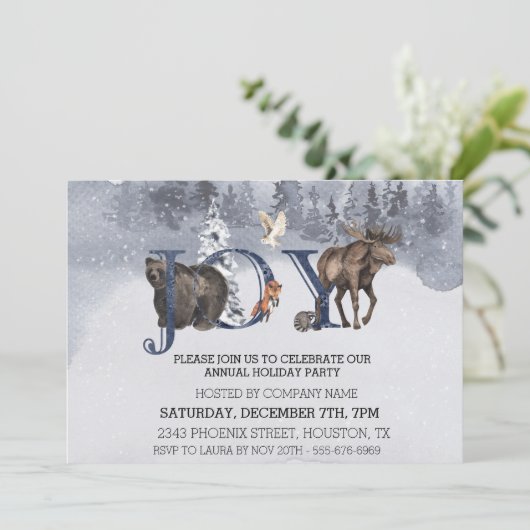 JOY Woodland kerstfeestay Company Corporate Kaart (Staand voorkant)